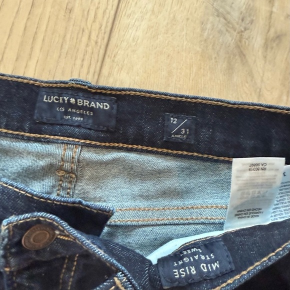 Lucky Brand Mid Rise Sweet‎ Straight Ankle Dark Blue Jeans Women's 12/31 EUC - Picture 4 of 11